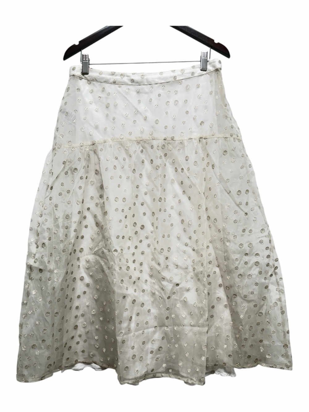 Maryam Nassir Zadeh x J. Crew Drop Waist Embroidered Silk Organza Skirt 8 White